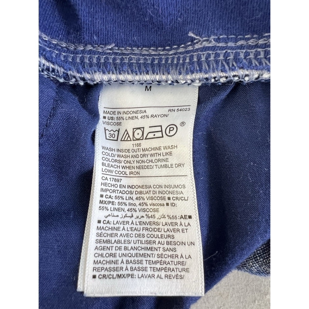 Old Navy‎ Maternity Linen-Blend Blue Waistband  Wide Leg  Pants Medium - Picture 6 of 9